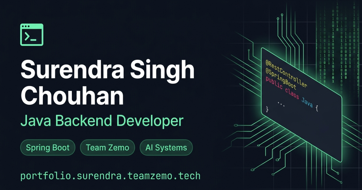 Surendra Singh Chouhan | Java Developer | Team Zemo